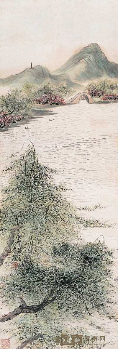 胡佩衡 颐和园 立轴 102×35cm